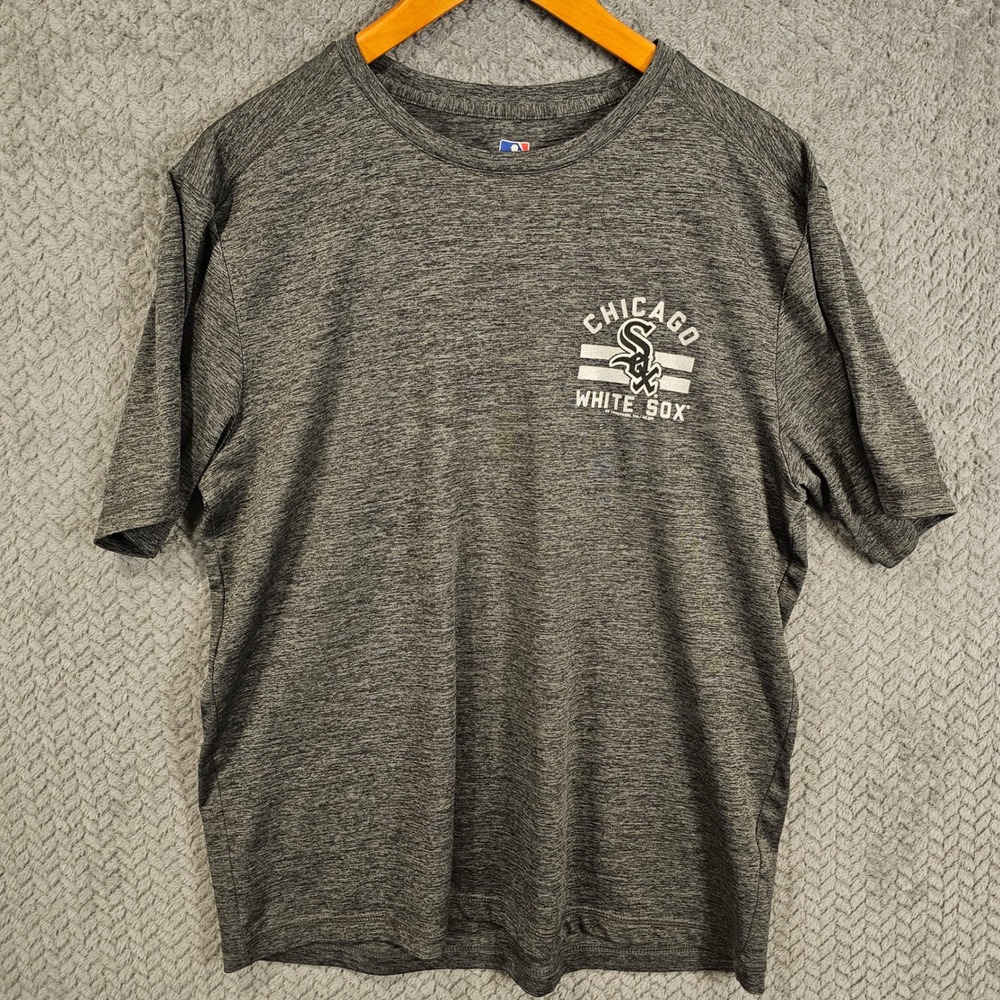 MLB Chicago White Sox Mens Large Gray Space Dye Performance Graphic T-Shirt